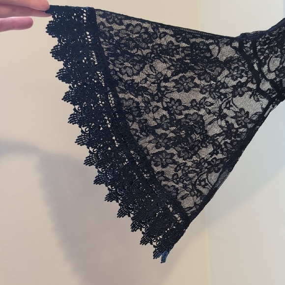 Black Lace Women's Criss-cross Top - Picture 2 of 6